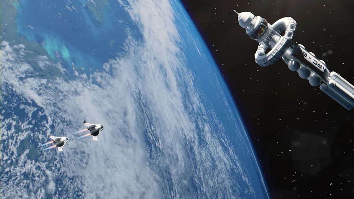 an artist's rendering of a space station in orbit