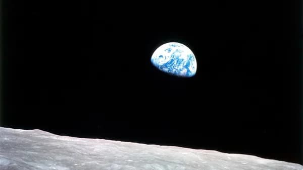 Earth above the lunar surface