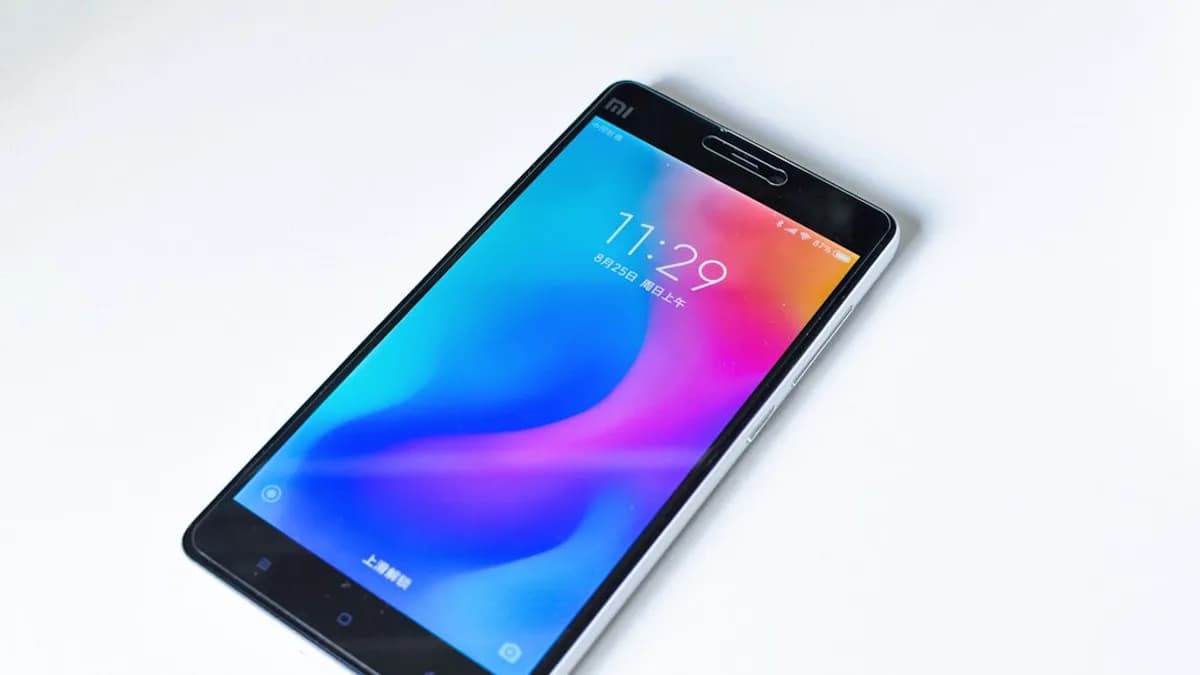 black Xiaomi smartphone turned-on