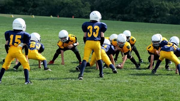two teams playing football