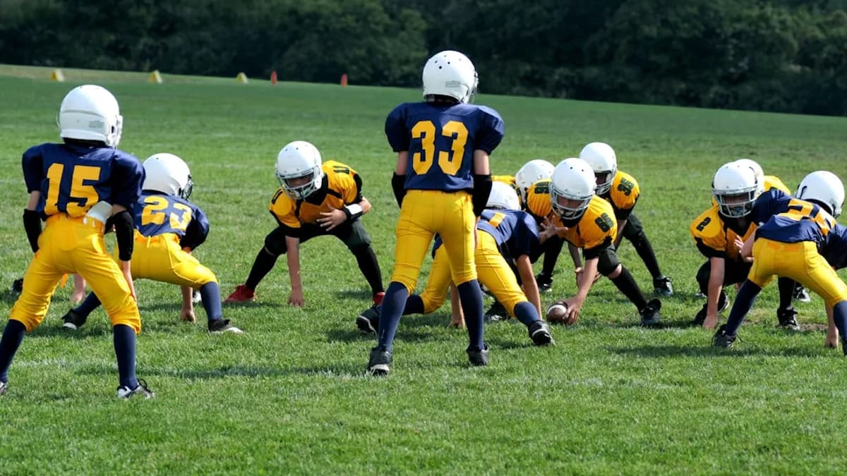 two teams playing football