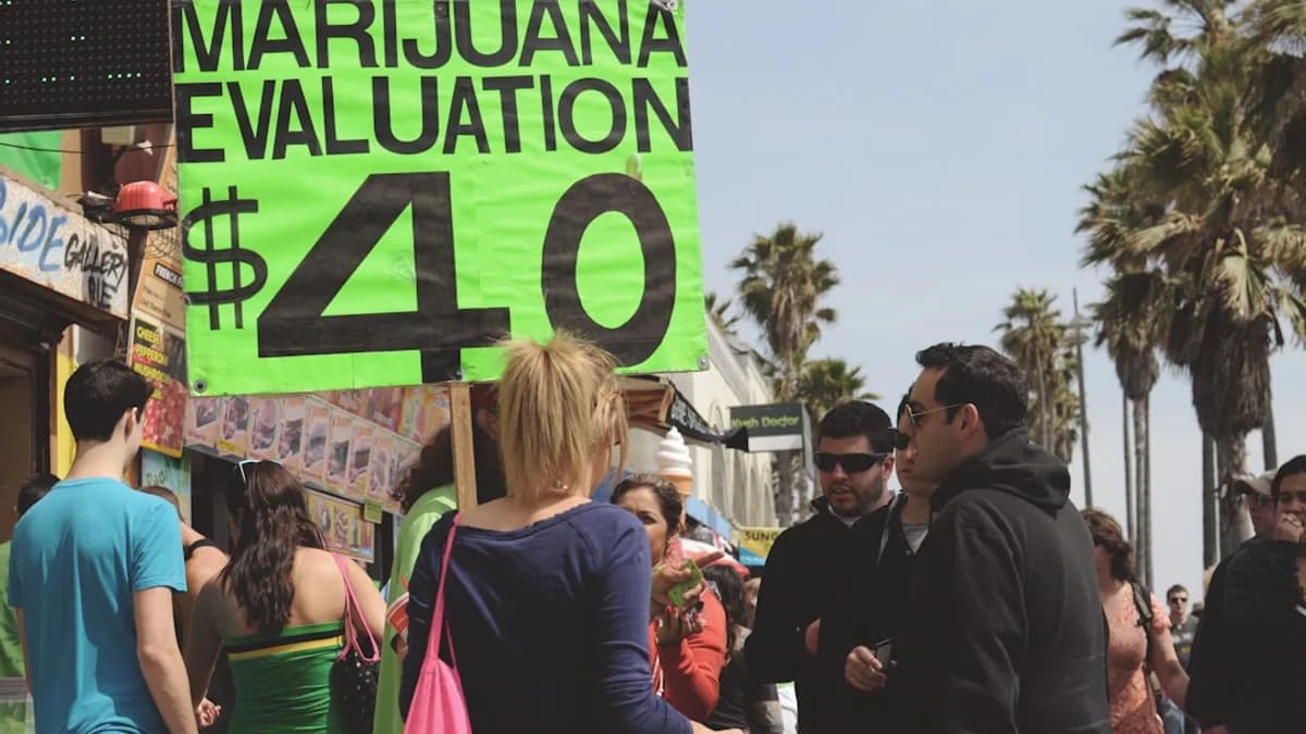 woman holding banner