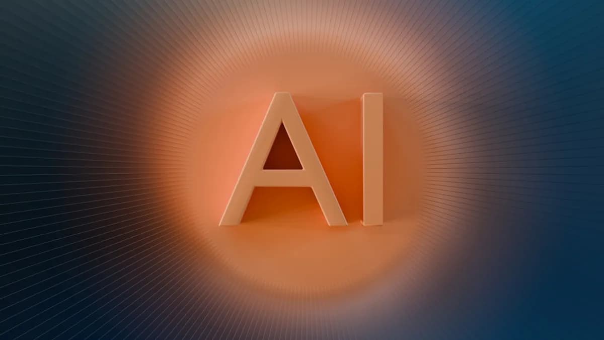 The letters ai glow with orange light.