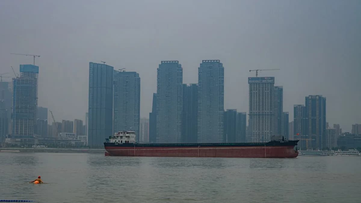 A large boat in a large body of water