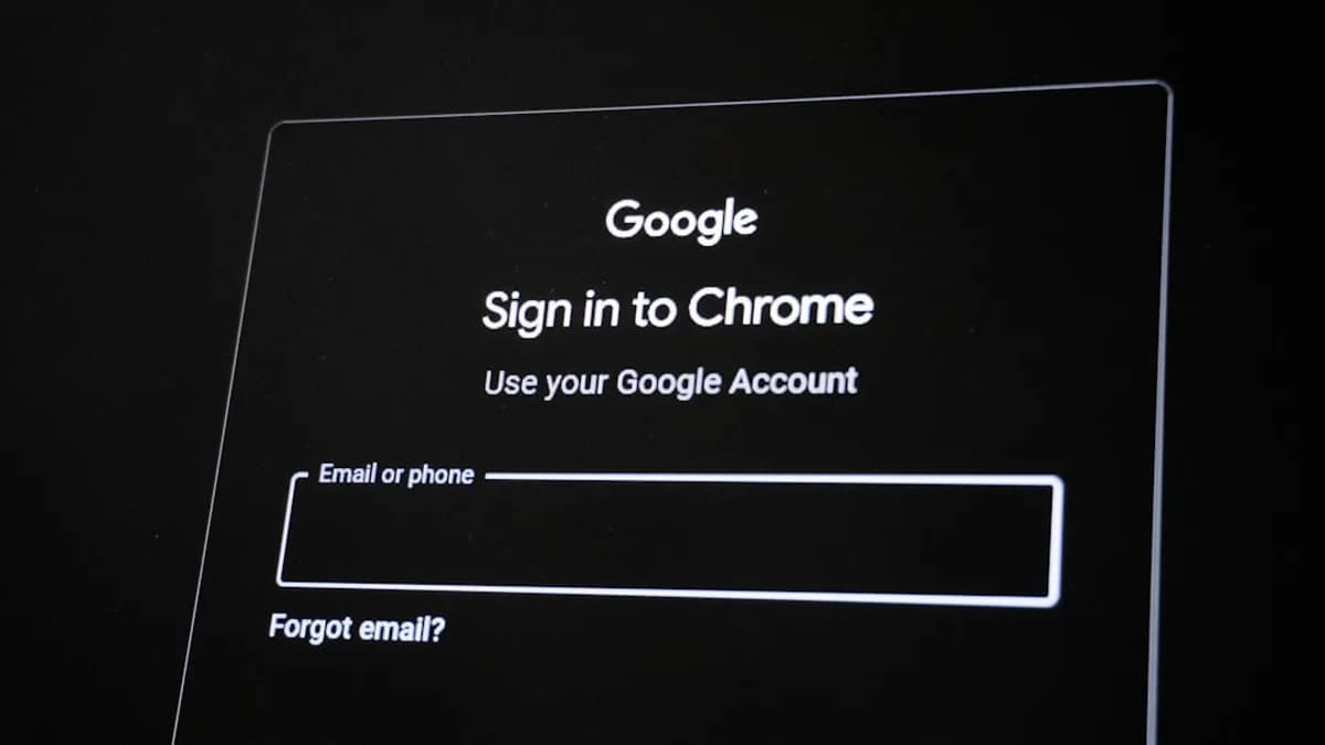 Google chrome sign-in screen with email field.