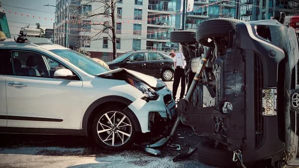 a car that has crashed into another car