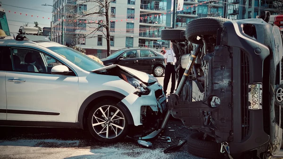 a car that has crashed into another car