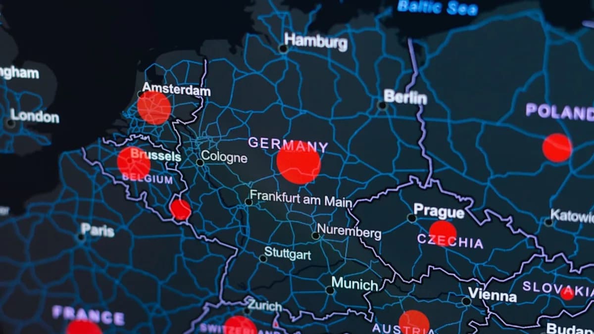 blue and red heart illustration