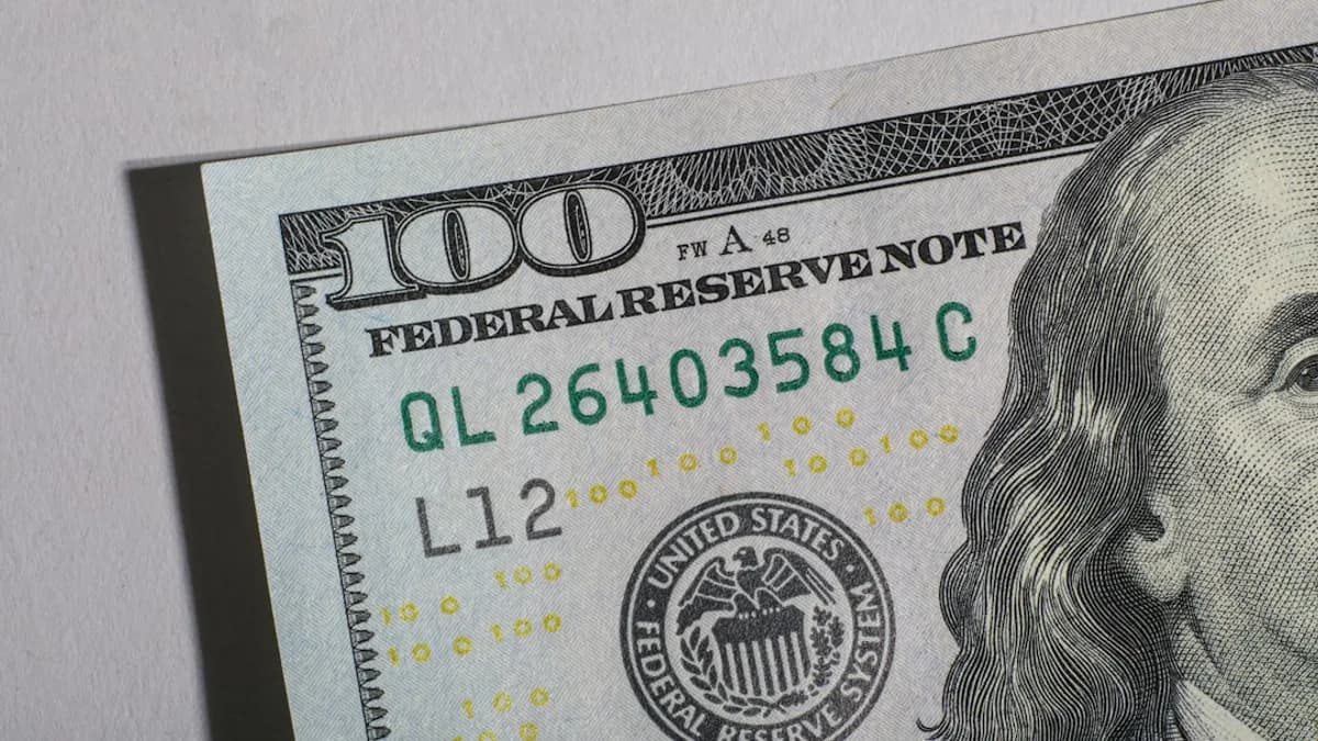 Close-up of a one hundred dollar bill