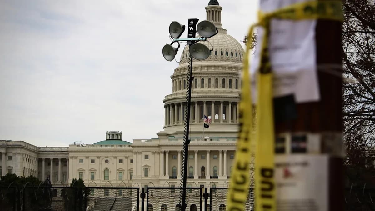 the capitol building with a measuring tape in front of it