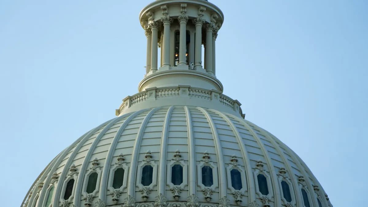 The capitol building's iconic dome is shown.