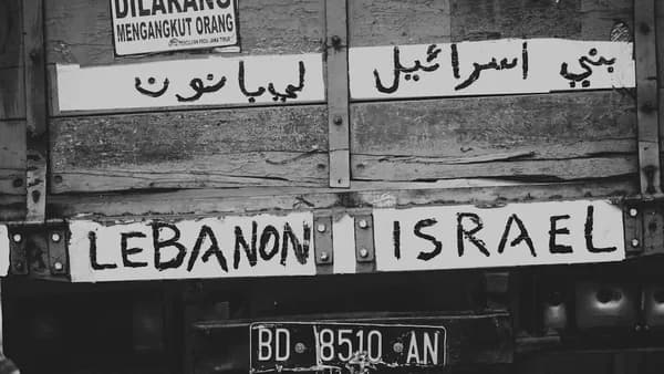 Lebanon Israel text on truck