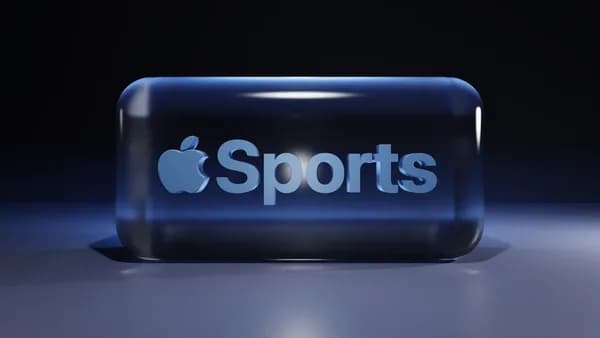 Apple sports logo on a transparent block.