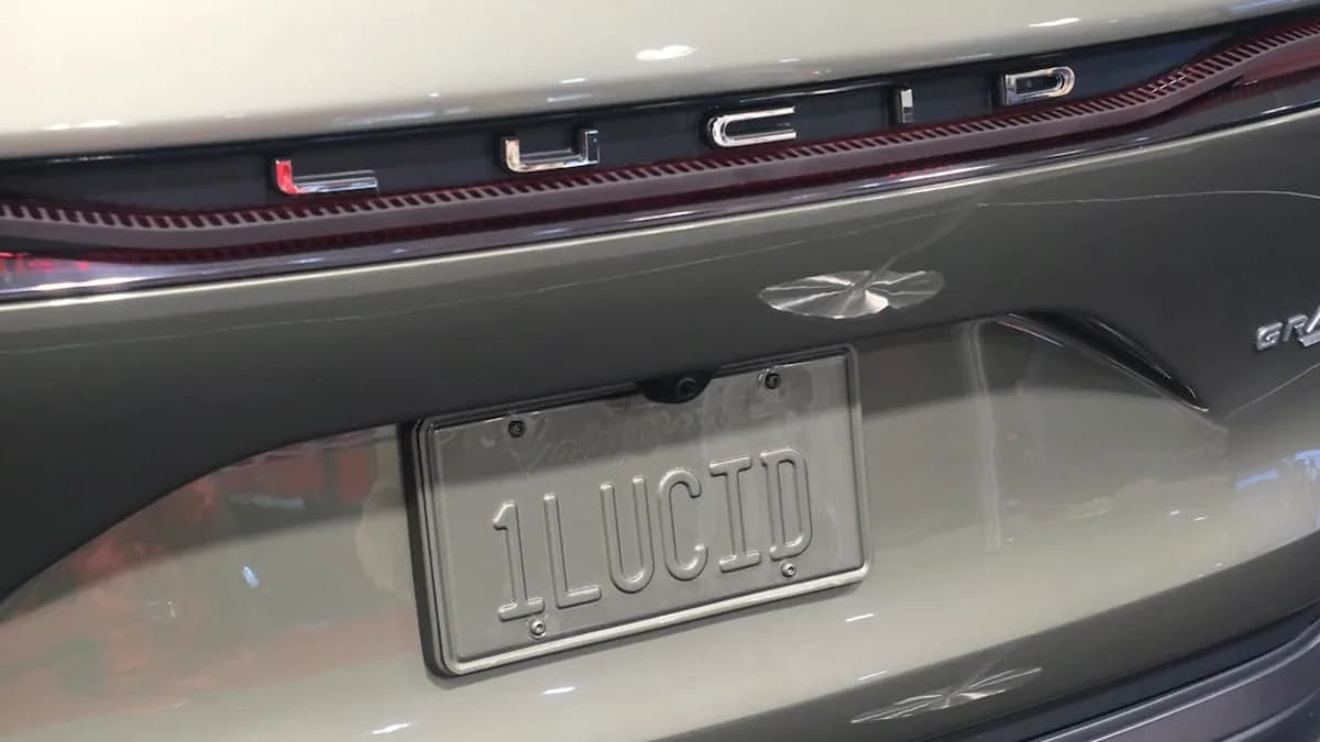 A close up of a license plate on a car