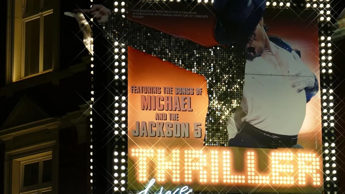 Michael Jackson 5 billboard during nighttime
