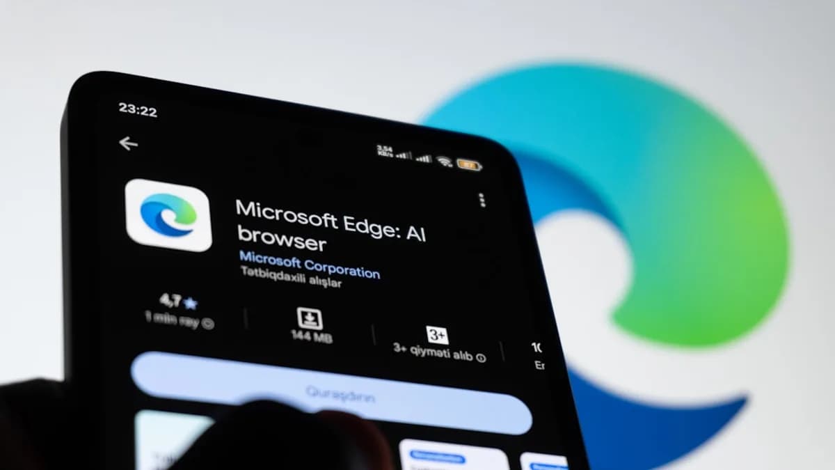 Microsoft edge app displayed on a smartphone screen.