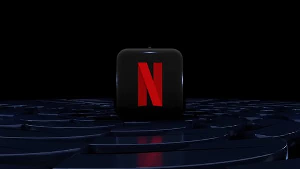 a black square with a red n on top of it