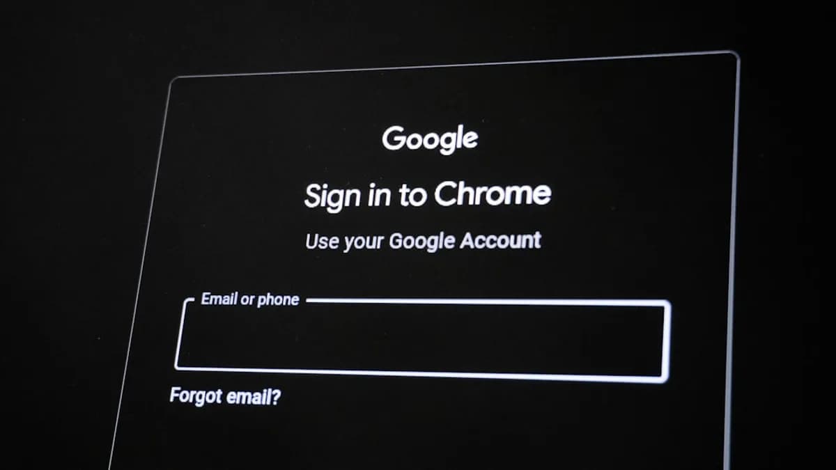 Google chrome sign-in screen with email field.
