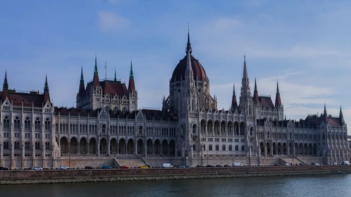 The hungarian parliament building on a clear day