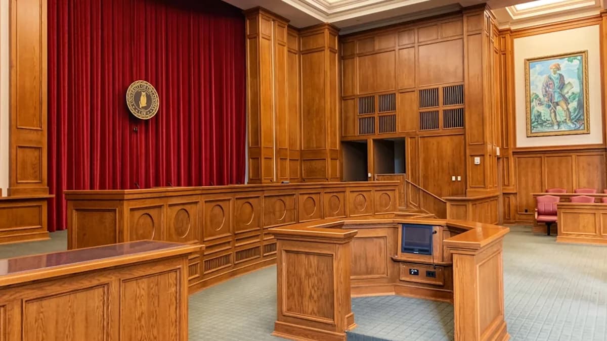 architectural photography of trial court interior view