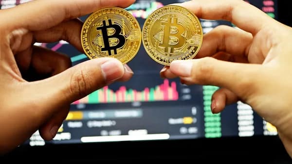 gold round coin on persons hand