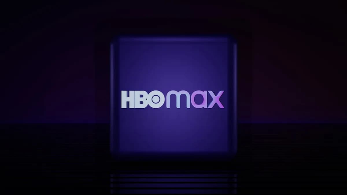 The hbo max logo on a dark background.