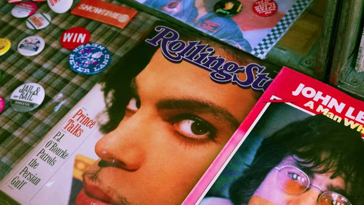 a close up of a magazine on a table