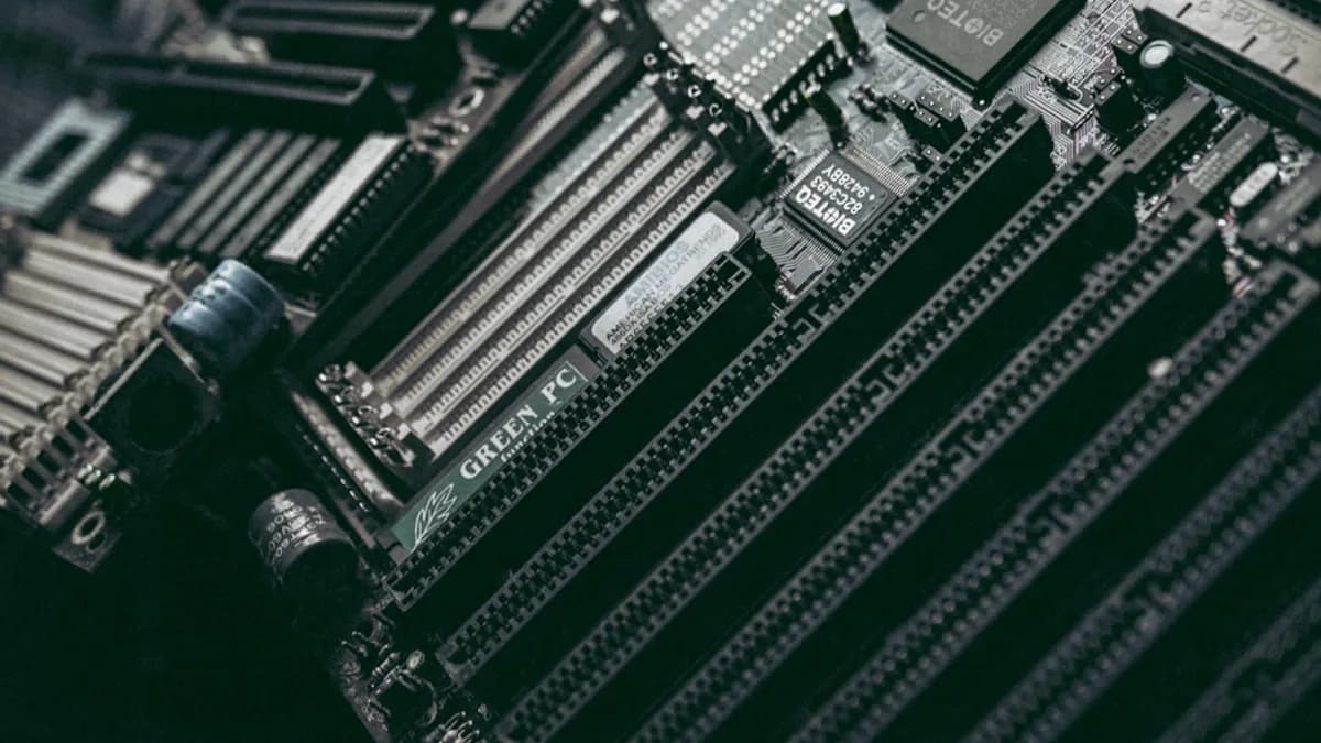 black and gray computer motherboard