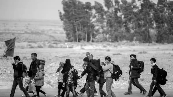 people walking at rural area