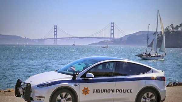a police car parked on the side of the road