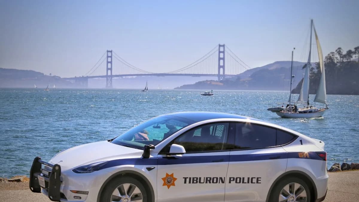 a police car parked on the side of the road