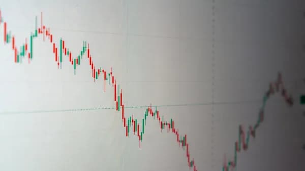 Stock market chart shows a downward trend.