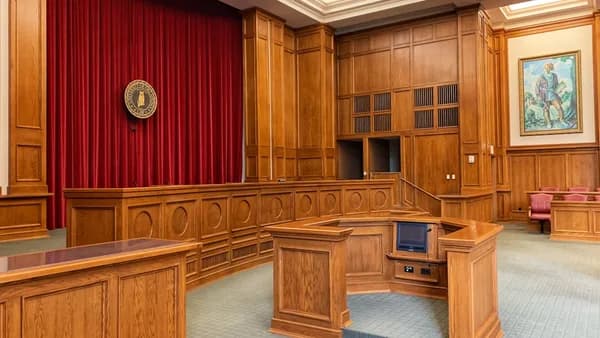 architectural photography of trial court interior view