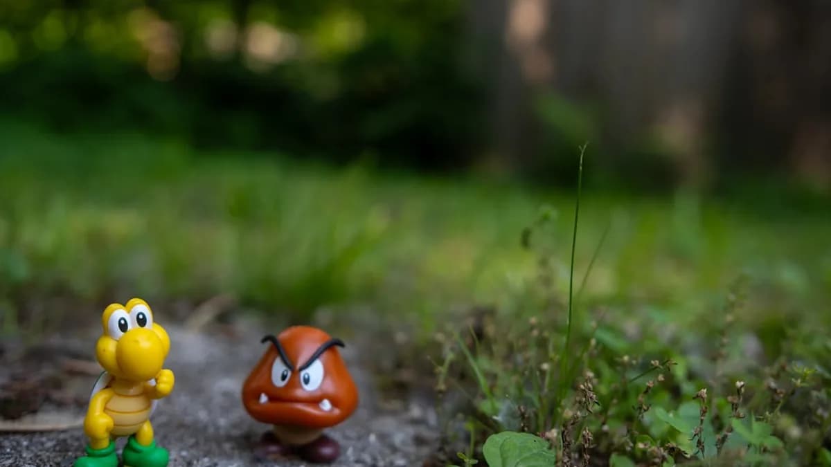 Two nintendo characters standing on a path.