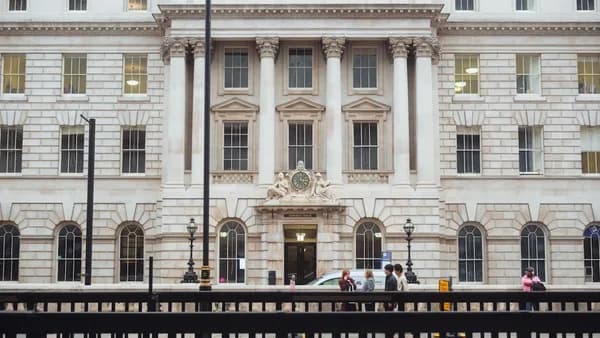A large white building with many windows