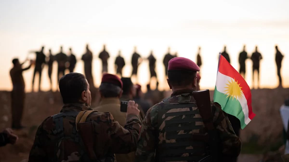 group of soldiers holding flags