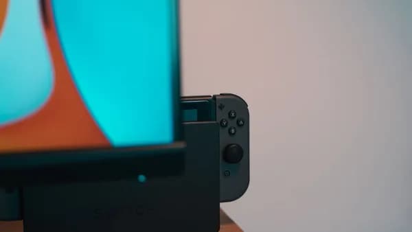 a computer monitor and speakers