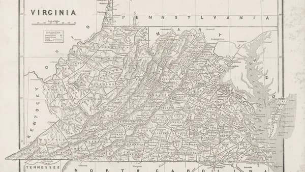 Map of virginia showing counties and cities
