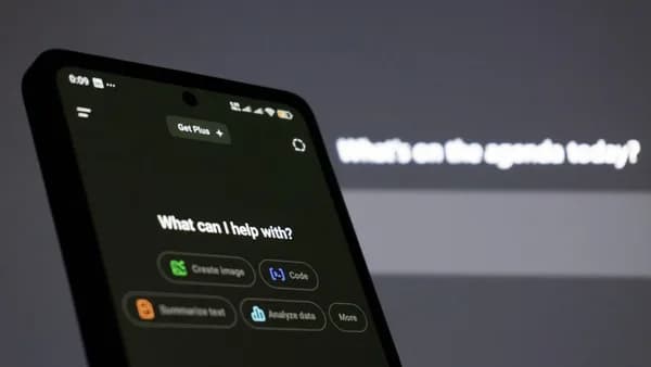 Smartphone screen displaying ai assistant interface.