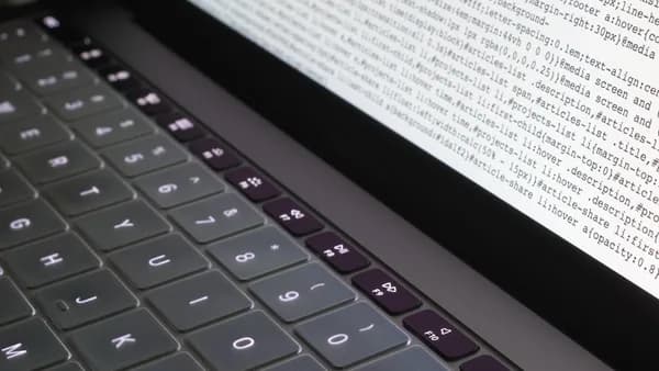 turned-on laptop