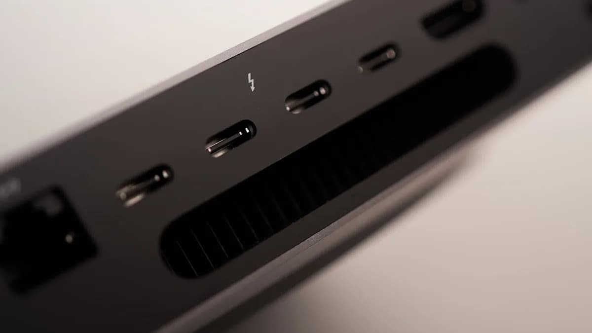 a close up view of the back side of a computer