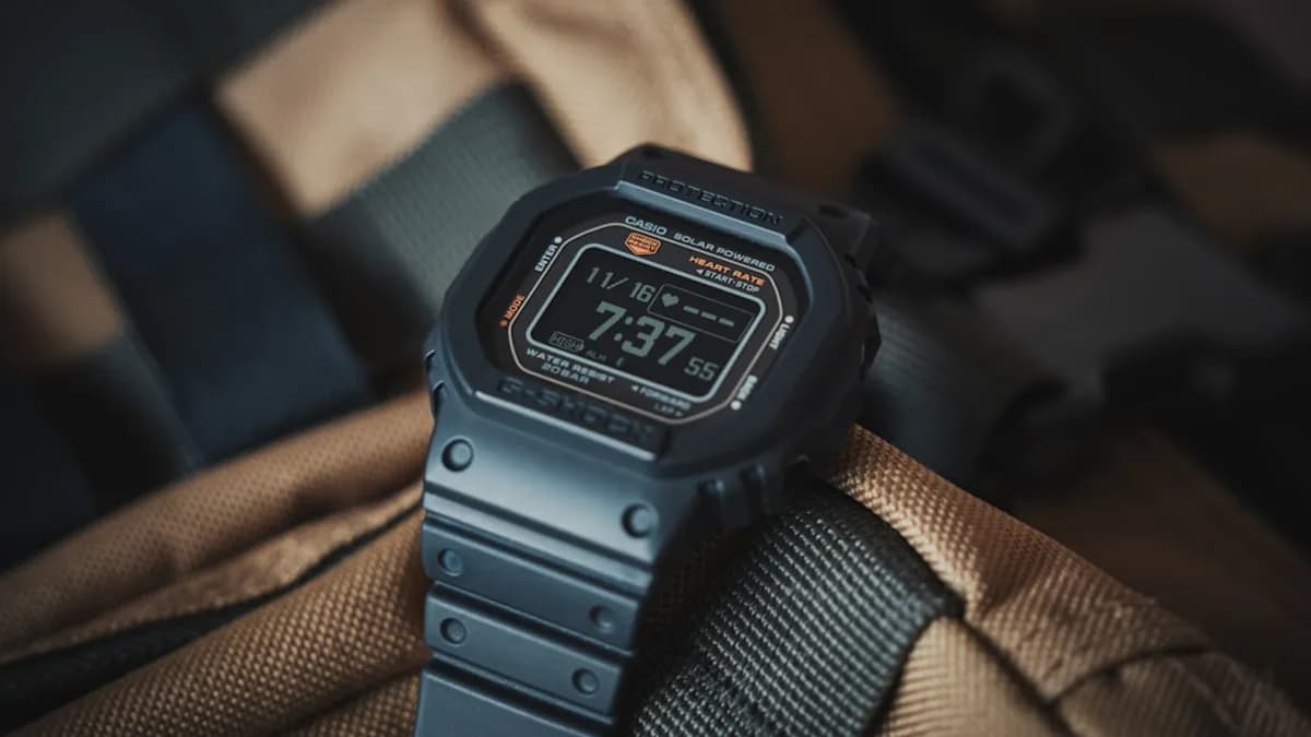 a close up of a watch on a backpack