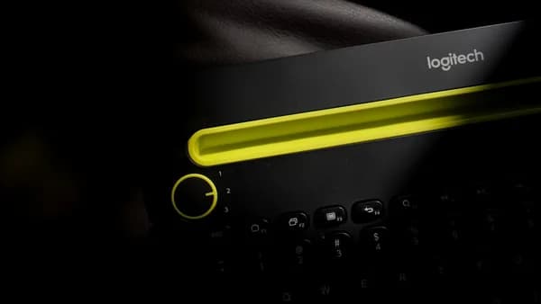 black and yellow logitech keyboard