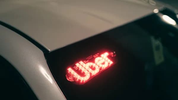 A close up of a car's tail light