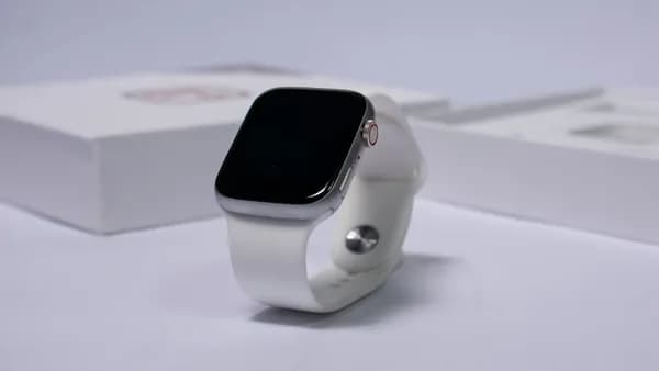 white and black apple watch