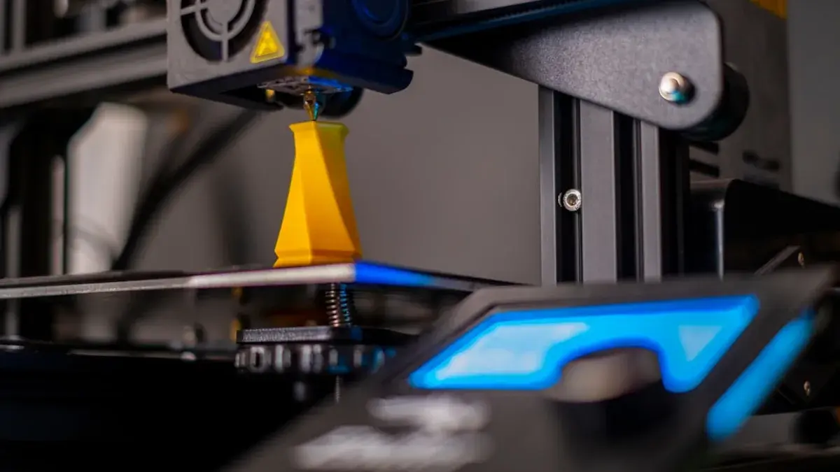a close up of a machine with a blue light on it