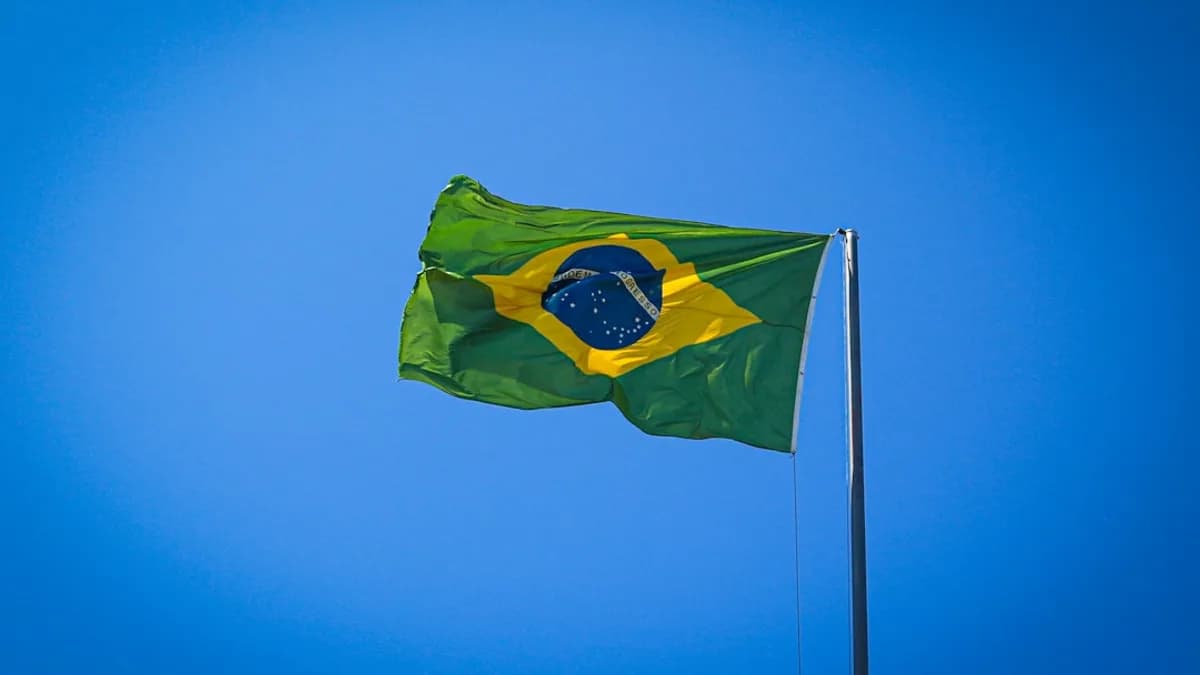 a flag flying in the air