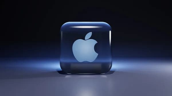 a blue glass with a white logo