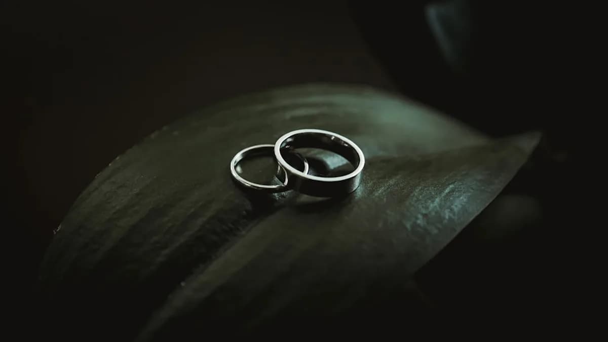 silver-colored rings