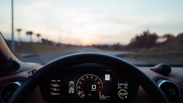 black car instrument panel cluster